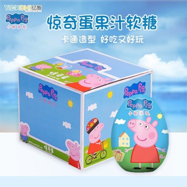 亿智小猪佩奇-惊奇蛋果汁软糖-1盒18粒.jpg Yizhi Peppa Pig Surprise Egg Juice Gummies (18 Pieces per Box)